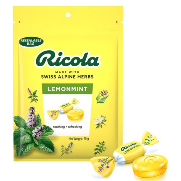 Ricola Swiss Herb Candy 70g / ยาอมสมุนไพรดั้งเดิม / ลูกอมสมุนไพรสวิส / ลูกอมมิ้นต์สดชื่น
