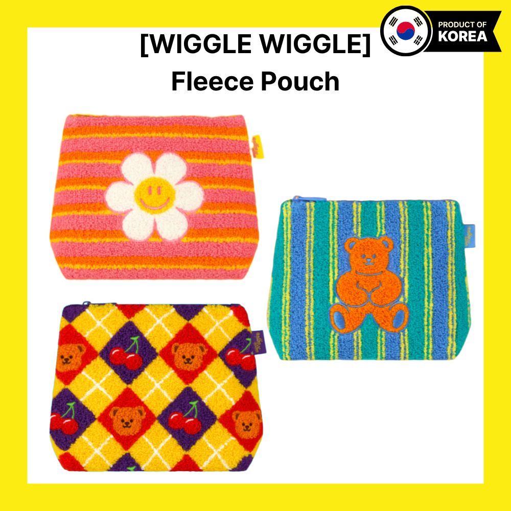 [WIGGLE WIGGLE] Fleece Pouch Travel pouch กระเป๋าแต่งหน้า กระเป๋าเครื่องสําอาง แฟชั่นเกาหลี ไลฟ์สไตล