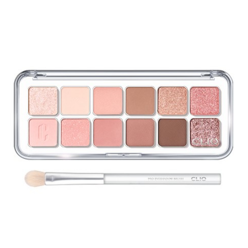 CLIO Pro Eye Palette Air 002 Rose Connect with Brush Set 10 สี Soft Rose Tone Daily Eyeshadow Palett