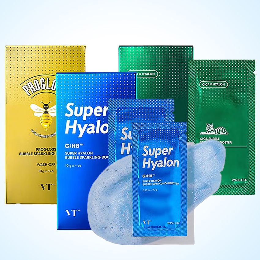 VT Bubble Sparkling Booster 10g x 4ea [CICA / SUPER HYALON / PROGLOSS]