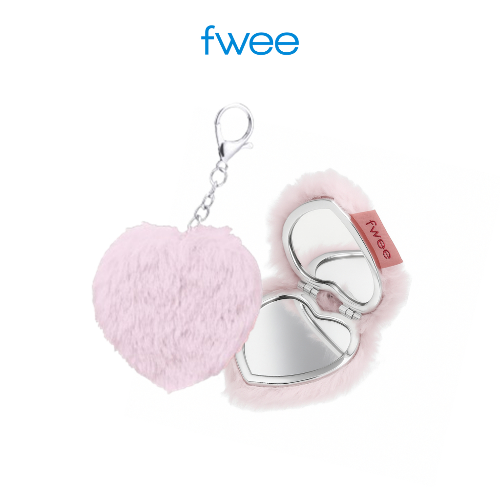 (GWP) fwee Rose Obsession Fur Mirror Keyring - Blush Rose