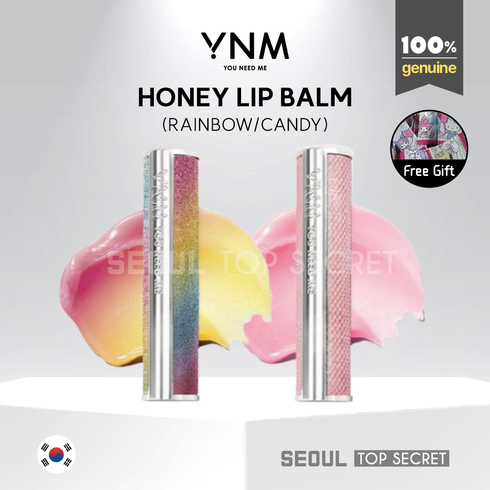 [YNM] (1+1) Rainbow Honey Lip Balm 6g, Candy Honey Lip Balm Light Pink 6g