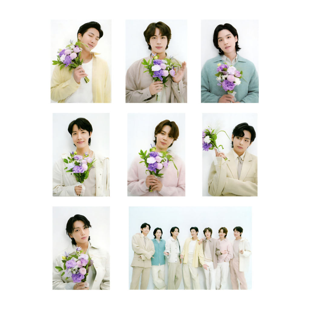 ของขวัญสมาชิก BTS 2023 ARMY – ซองใส่บัตรสีชมพู + Photocard ครบชุด | K-pop Collectible อย่างเป็นทางกา