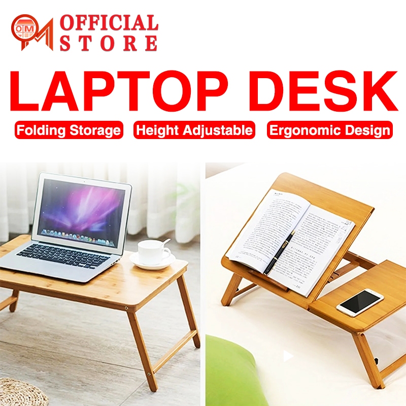 Next-day deliveryFolding Bamboo Laptop Desk Portable Bed Tray Adjustable Dining Table For Studying