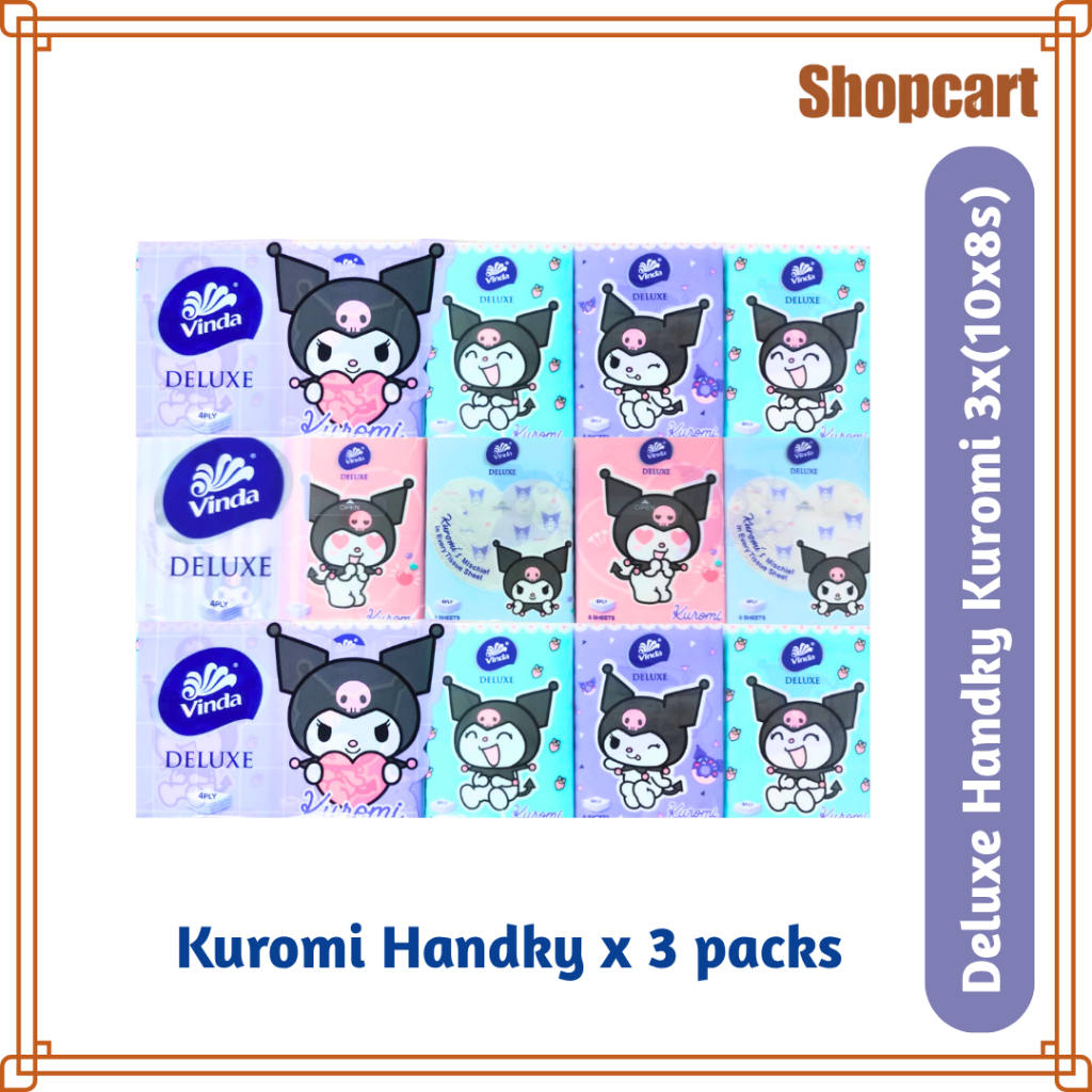 [Bundle Pack] Vinda Deluxe Kuromi Handky Tissue 4 Ply (10 x 8s)