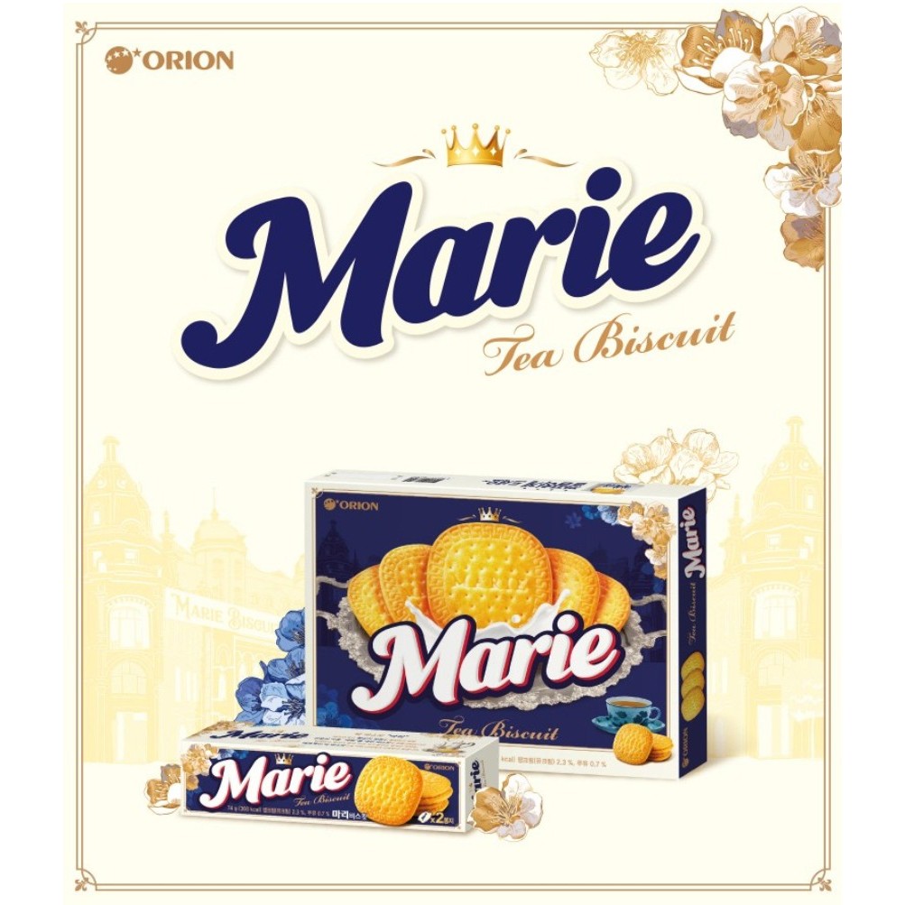 [ORION] Marie Biscuit Tea Biscuits 12p 222g / 2p 74g ขนมเกาหลี | บิสกิตกรุบกรอบ, ขนมนําเข้า, บิสกิตก
