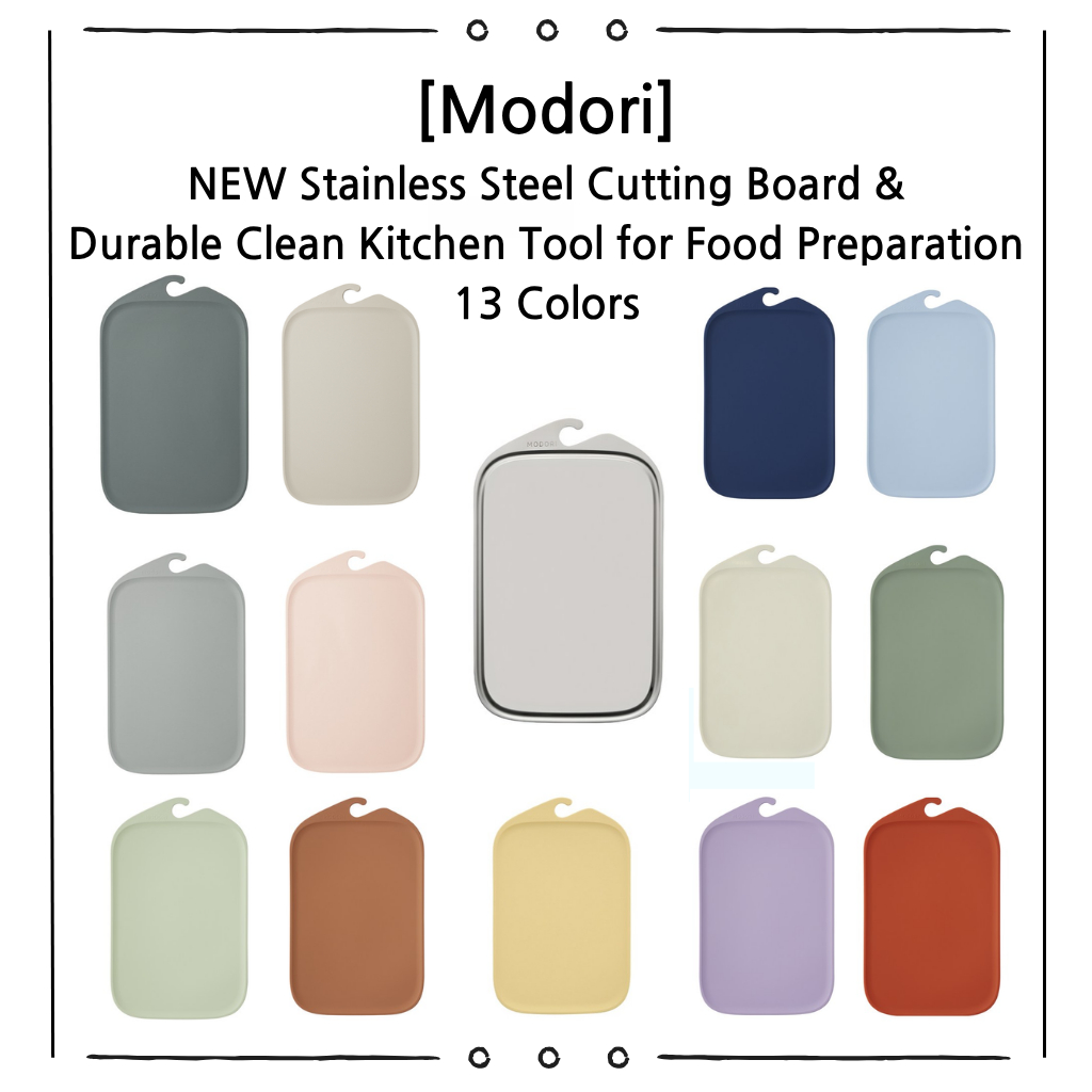 เขียงสแตนเลส Modori | เครื่องมือห้องครัวสะอาดทนทานสําหรับการเตรียมอาหาร | เครื่องครัวเกาหลีพรีเมี่ยม | เขียงโมโดริ ตัวเลือก 13 สี