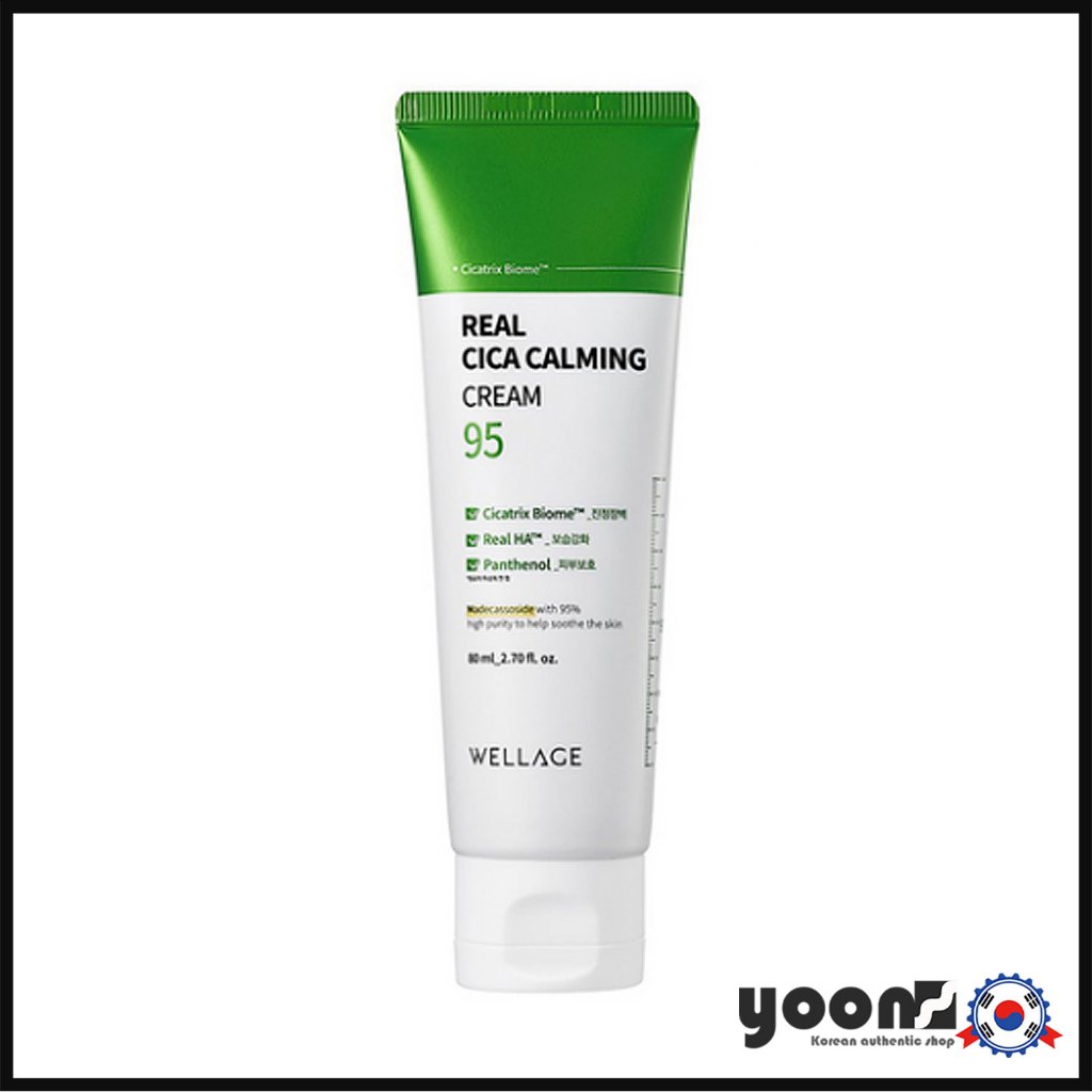 (READY TO SHIP) [WELLAGE] Real Cica Calming 95 Cream 80ml_จากเกาหลี