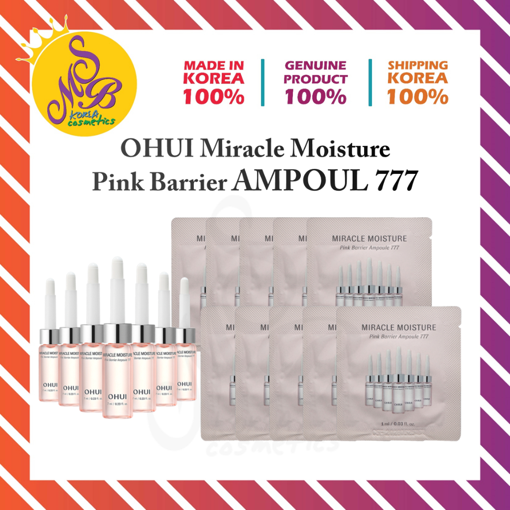 [OHUI] miracle moisture pink barrier 777 1ml (ขนาดเดินทาง เครื่องสําอางเกาหลี)