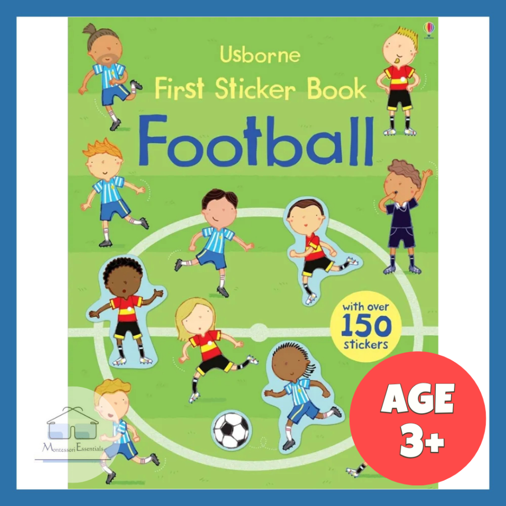 (ฟุตบอล) Usborne First Sticker Book หนังสือสติกเกอร์สําหรับเด็ก กิจกรรมสําหรับเด็ก การศึกษาปฐมวัย
