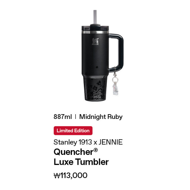 [LIMITED EDITION] STANLEY 1913 X Black Pink JENNIE Collaboration Quencher Luxe Tumbler 887ml (30oz)