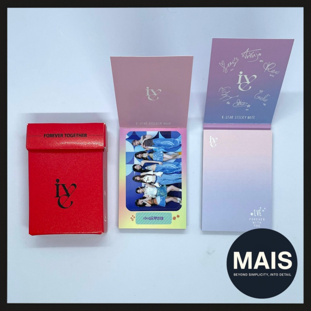 [IVE] สมุดสติ๊กเกอร์ K-POP + Sticky Memo Note Set / แผ่นสติ๊กเกอร์ 25 แผ่น + Sticky Notes 50 แผ่น / 