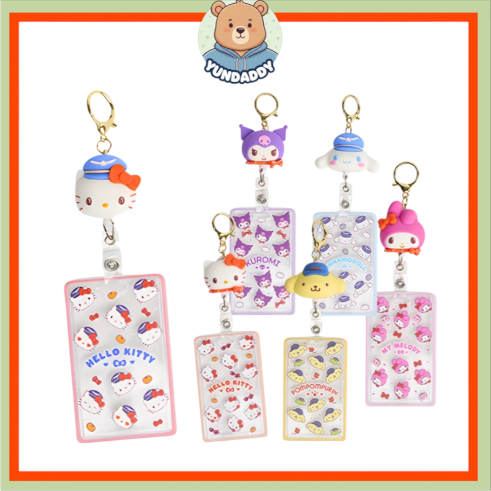 [SANRIO] JEJU AIR x SANRIO Character Reel Holder Card Case kitty ลูกเรือกัปตัน kuromi cinnamoroll