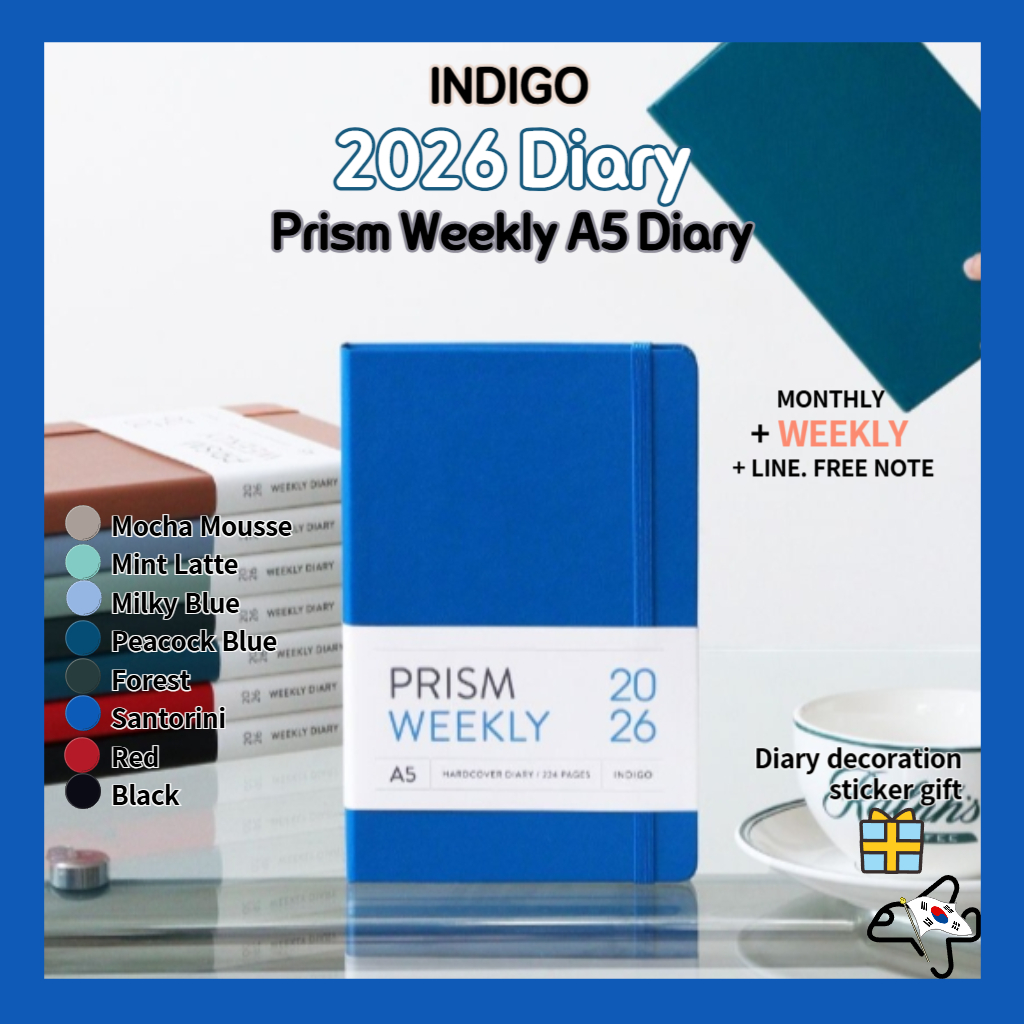2026 Indigo Prism Weekly A5 Diary/Weekly Planner/ Indigo Planner/เกาหลี 2026 ไดอารี่