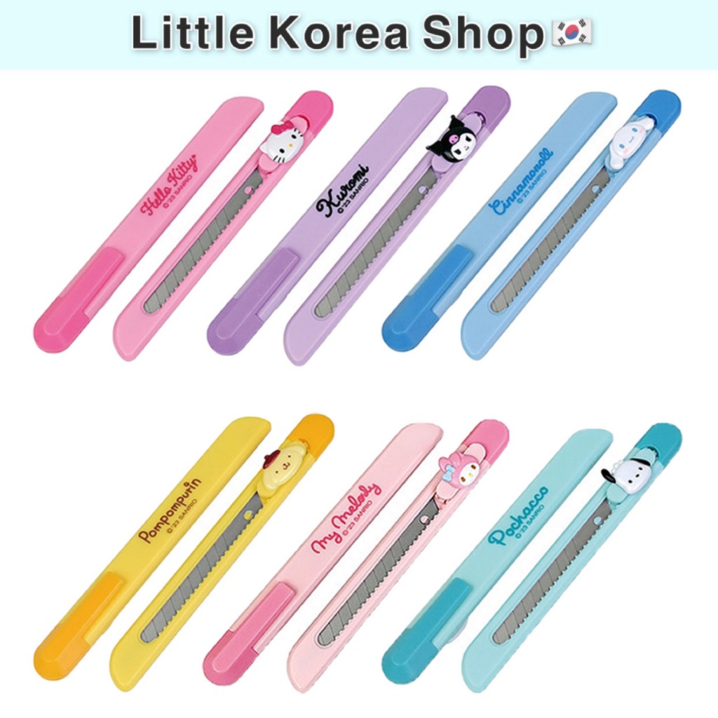 [Sanrio] มีดอเนกประสงค์แบบพกพา มีดตัดกระดาษ / Made in Korea / Stationery / Authentic / Hello Kitty, Cinnamoroll, Kuromi, My Melody, Pochacco, Pompompurin