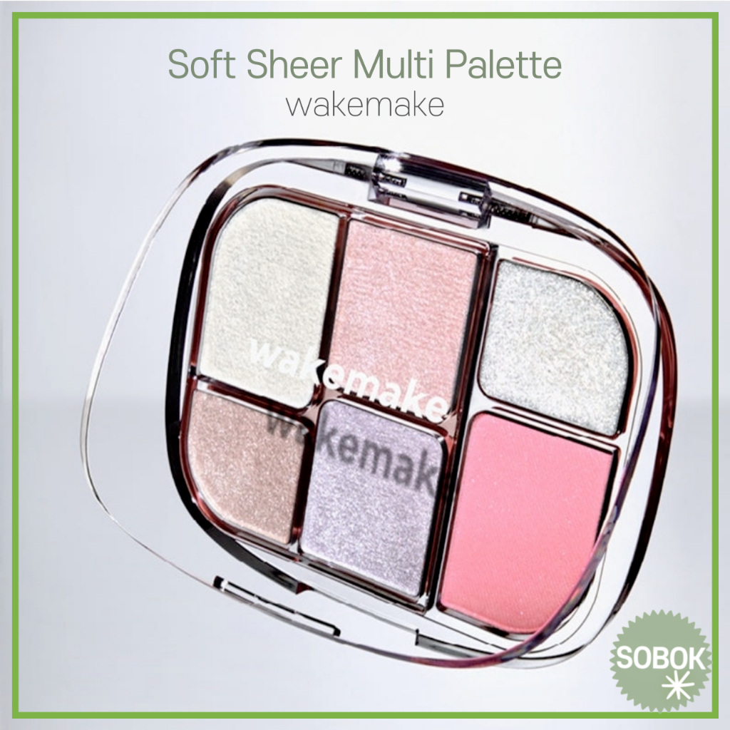 [wakemake] Soft Sheer Multi Palette 12 สี Eyeshadow Cheek Blusher Highlighter