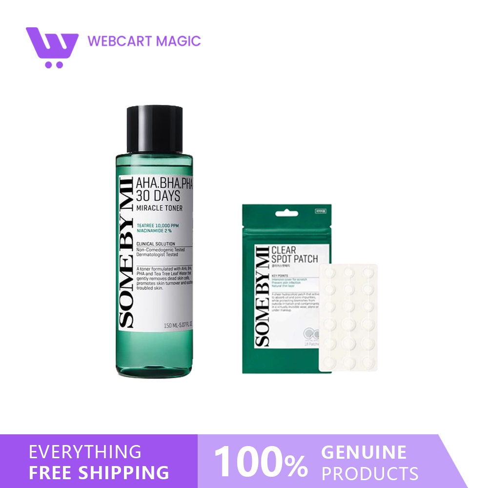 SOME BY MI AHA BHA PHA 30 Days Miracle Toner 150ml/30 Days Miracle Clear Spot Patch 18 ชิ้น