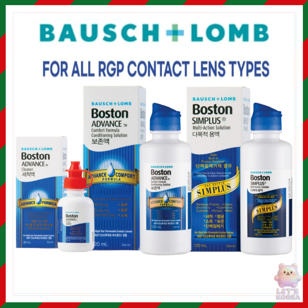 [Bausch + Lomb] B+L Boston RGP Lens Care Solution – Cleaner 30ml / น้ํายาปรับสภาพ 120ml / Simplus 12