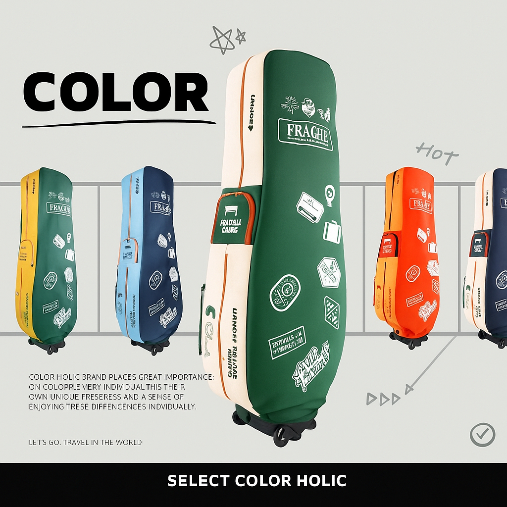 Colorholic CH GTC NEW Functional Travel Golf Airline Cover Airline Bag(ไม่มีล้อ) สีเขียว / กรม / ส้ม / เหลือง / น้ําเงิน