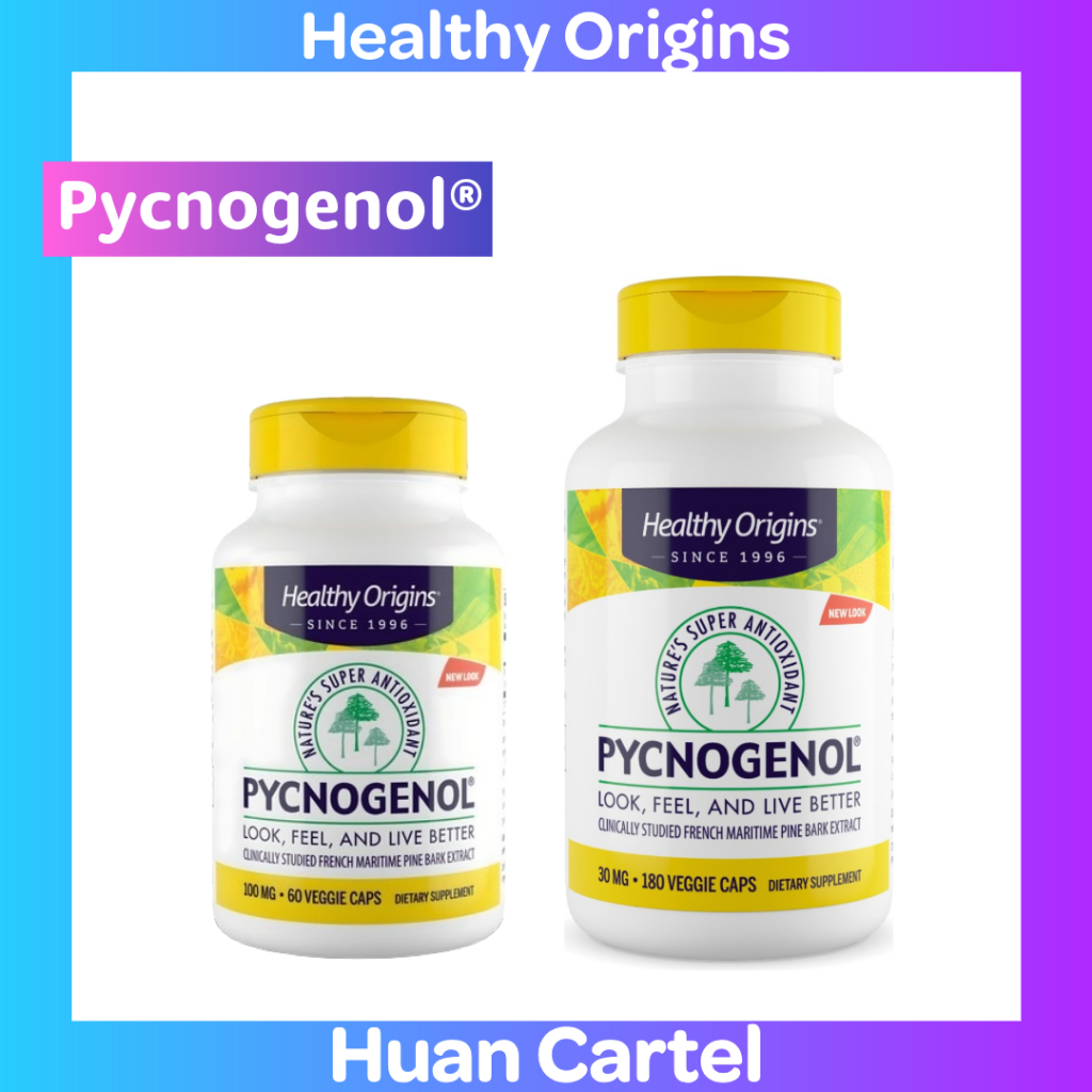 ⭐ พร้อมส่ง [Healthy Origins] พิโนจินอล® 150มก. (60 แคป) / 100มก. (60 แคป) / 30มก. (180 แคป) – สารสกัดจากเปลือกสน French Maritime Pycnogenol®