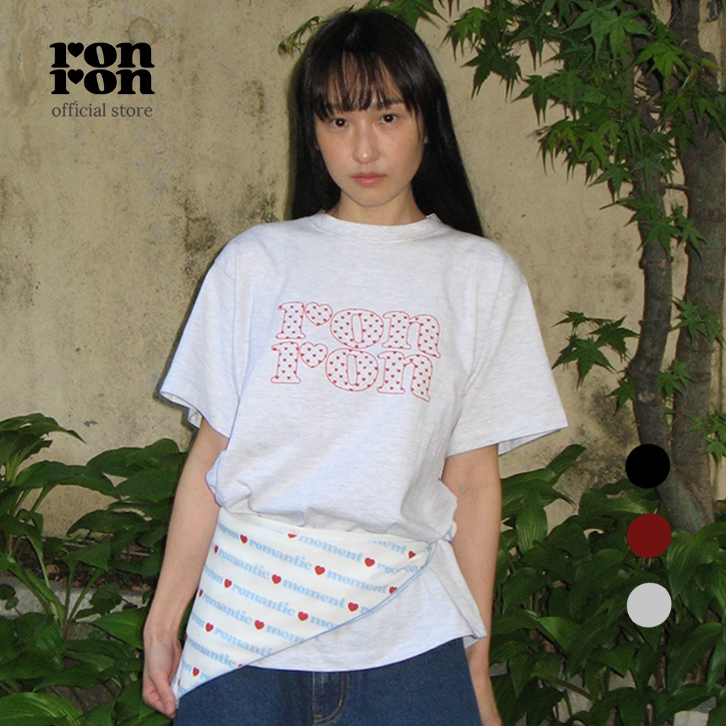[RONRON] Heart Logo Basic Fit T Shirt / 3colors