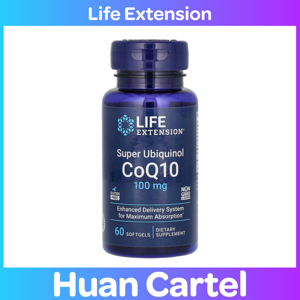 ⭐ พร้อมส่ง [Life Extension] Super Ubiquinol CoQ10 100มก. 60 ซอฟท์เจล | บำรุงหัวใจ เพิ่มพลังงาน | ดูดซึมสูง | Exp. 2027 | ส่งจากเกาหลี