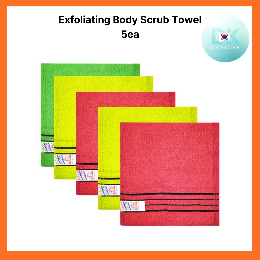 KOREA Exfoliating Body Scrub Towel 5ea / Korea Italy Bath Towel / ผ้าเช็ดตัวขัดผิว / ผ้าเช็ดตัว / ผ้