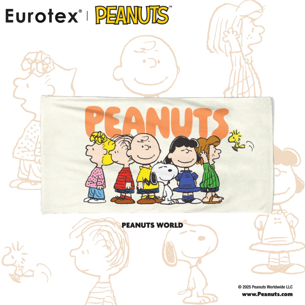 ผ้าเช็ดตัว Peanuts ผ้าเช็ดตัว Snoopy (ผ้าเช็ดตัว Cotton 100% 140 x 70cm) (ไม่มีกล่อง)