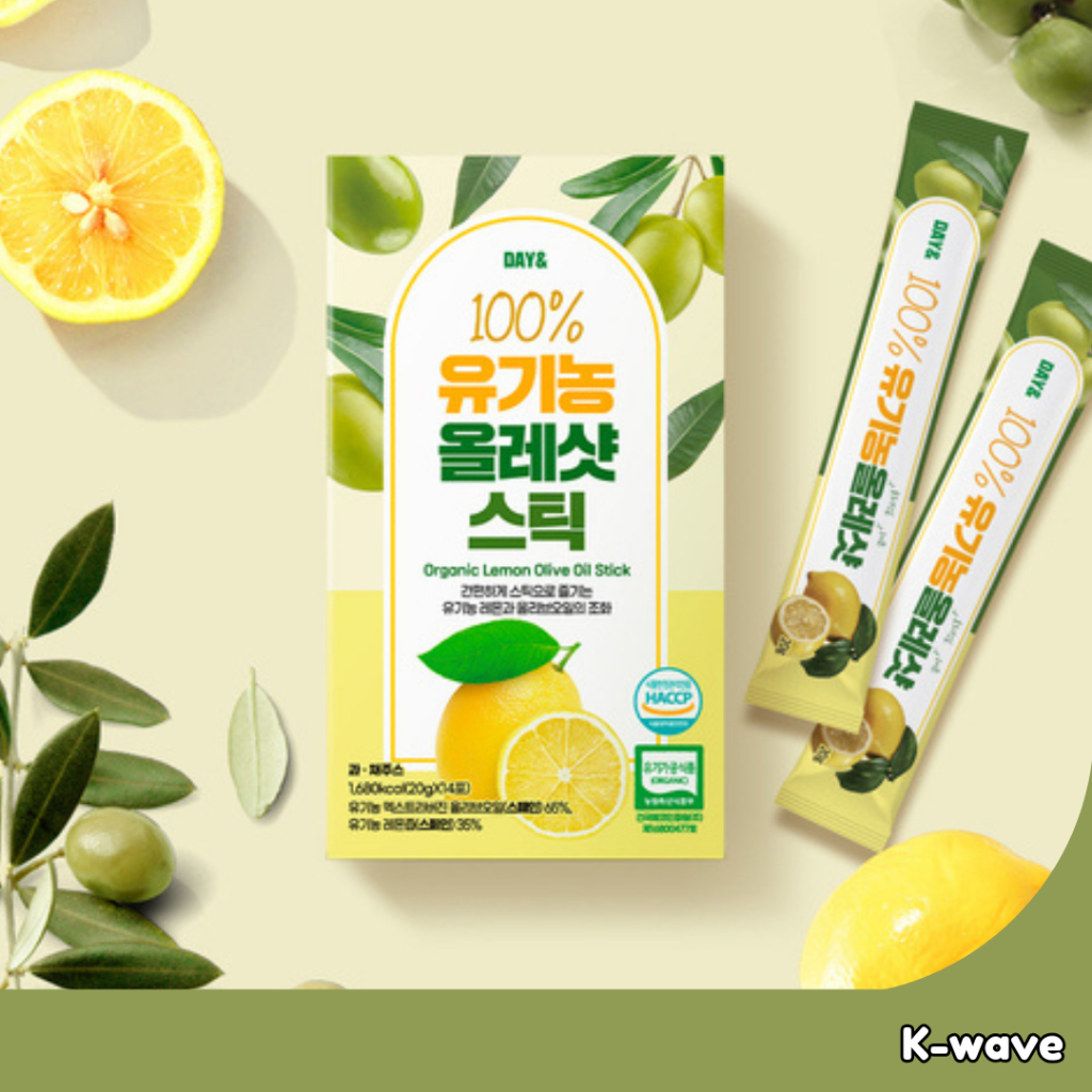 [Day&] Ole Shot Stick ออร์แกนิก 100% 20g  14 ซอง/น้ํามันมะกอก + มะนาว/จัดส่งจากเกาหลี/EXP DATE 2027.11.13