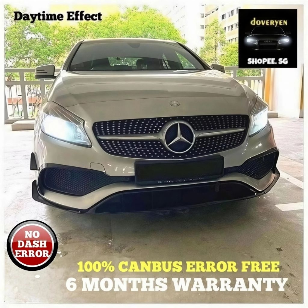 Mercedes W176 A Class 6500k สีขาว Canbus LED ไฟหน้าหลอดไฟ 100% ข้อผิดพลาดฟรี - 9005 9006 H1 H7 H8 H9