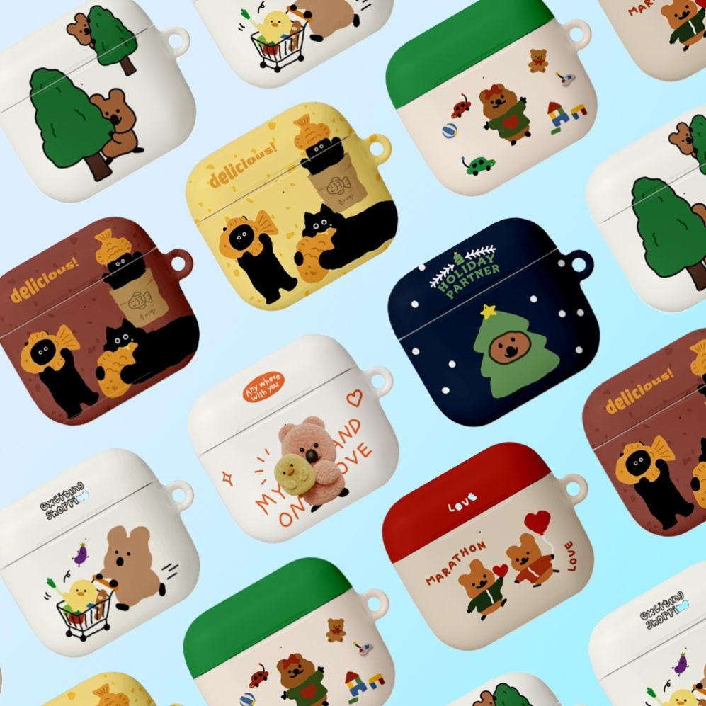เกาหลีเข้ากันได้สําหรับ AirPods Pro 3Protective Hard SlimCute Design AirPods 4 3 2 1 Pro Series