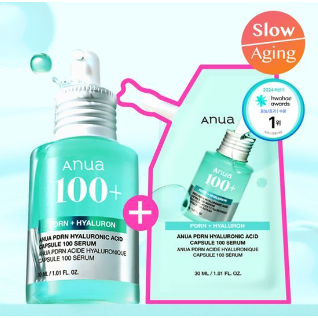 Anua PDRN Hyaluronic Acid Capsule 100 Serum 30mL วางแผน (+30mL Refill Pack)