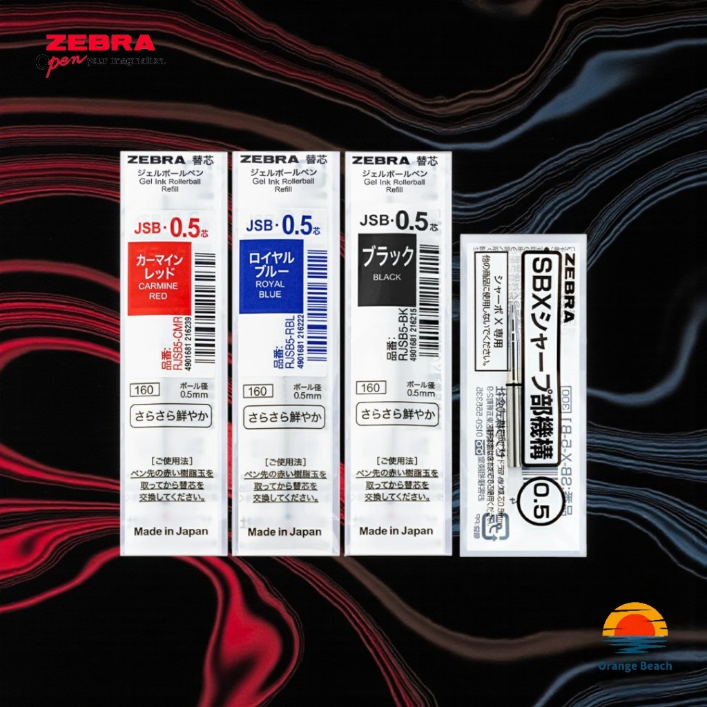 ZEBRA Sharbo X TS10 ชุดไส้เซต B/JSB-0.5 เจลพิกเมนต์+กลไกดินสอกด/SB-X-TSJSB5-B/ญี่ปุ่นแท้