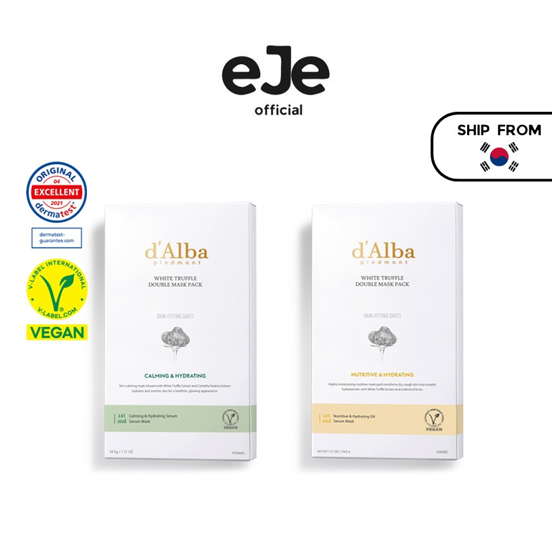 [dAlba] White Truffle Double Mask Pack 1BOX (2 แบบ)