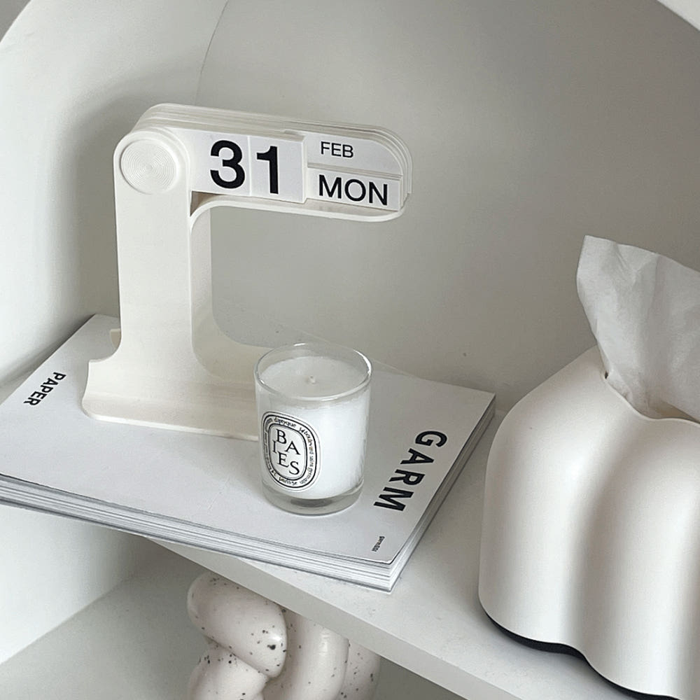 Fleek Perpetual Desk Calendar – 5 สี (ดํา / ขาว / เนย / มัสตาร์ด / เขียว)