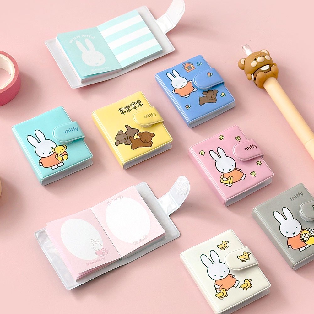 [Miffy] Mini Memo Book 2 ชิ้นชุด – สมุดพกพาน่ารัก | 47 แผ่น | เครื่องเขียนเกาหลี | ตัวเลือกคู่ 4 สี