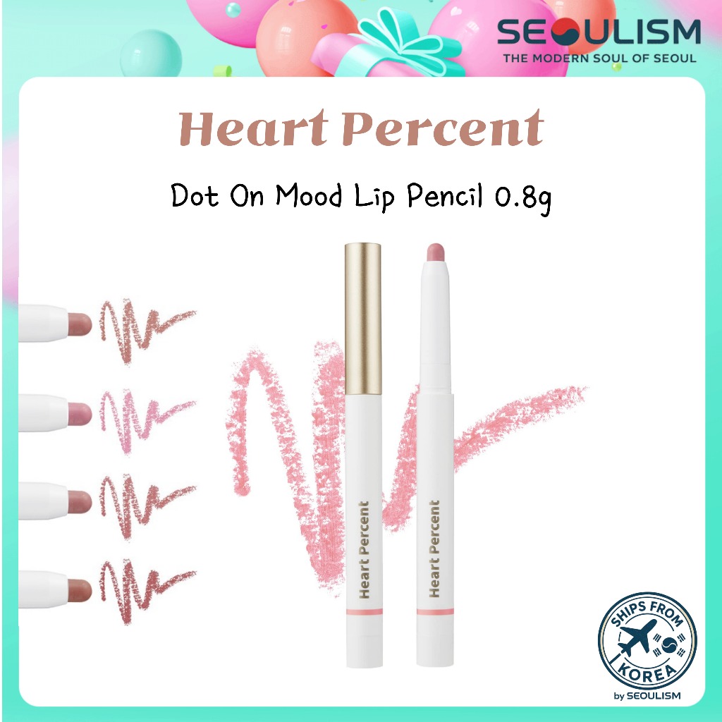 [HEART PERCENT] Dot On Mood Lip Pencil 0.8g | เดลี่ สมูท ลิป ไลเนอร์ | ส่งจากเกาหลี