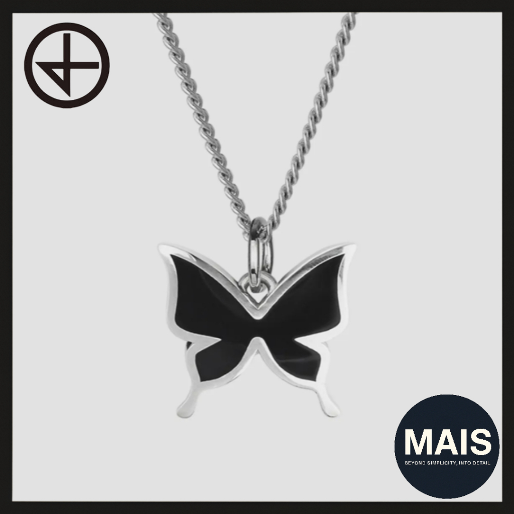 [NONENON] EE FLY สร้อยคอผีเสื้อ สีเงิน – สไตล์ K-Pop Idol / 3 ขนาด (S/M/L)