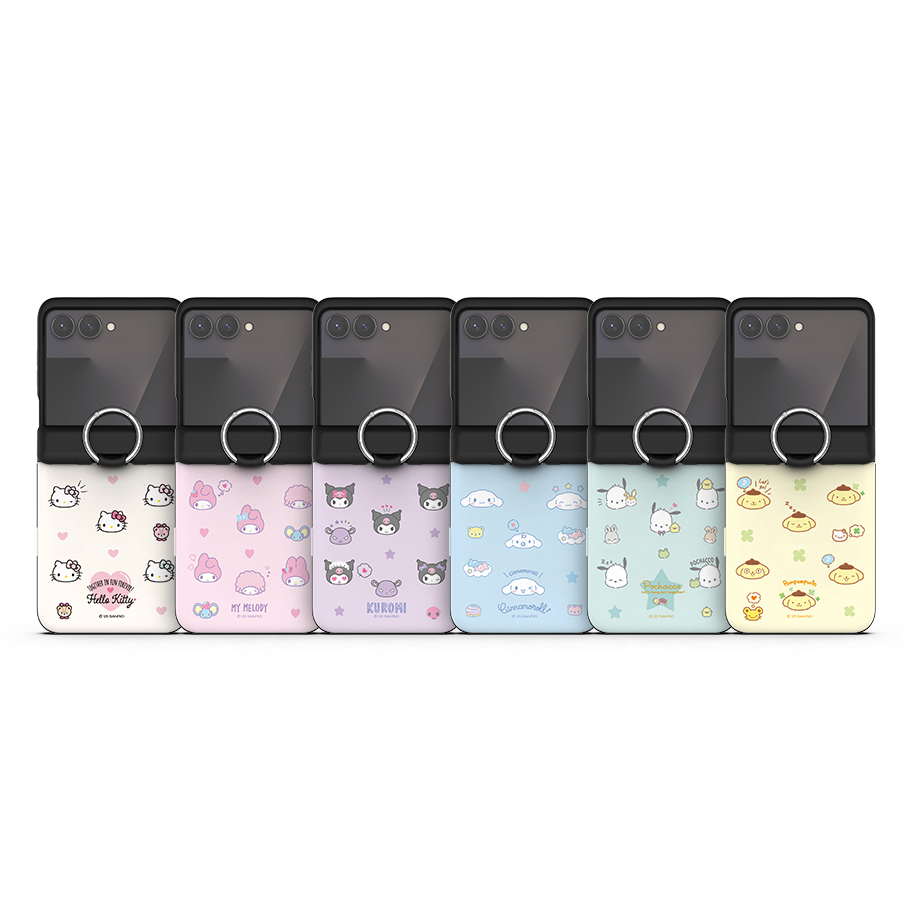 SANRIO ซานริโอ - รูปแบบน่ารักบานพับฝาครอบช่องเสียบการ์ดเคสแม่เหล็กพร้อมแหวนสําหรับ กาแลคซี z พลิก 8 7