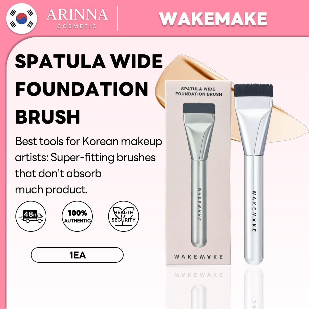 [WAKEMAKE] แปรงรองพื้นไม้พายกว้าง 1 ชิ้น