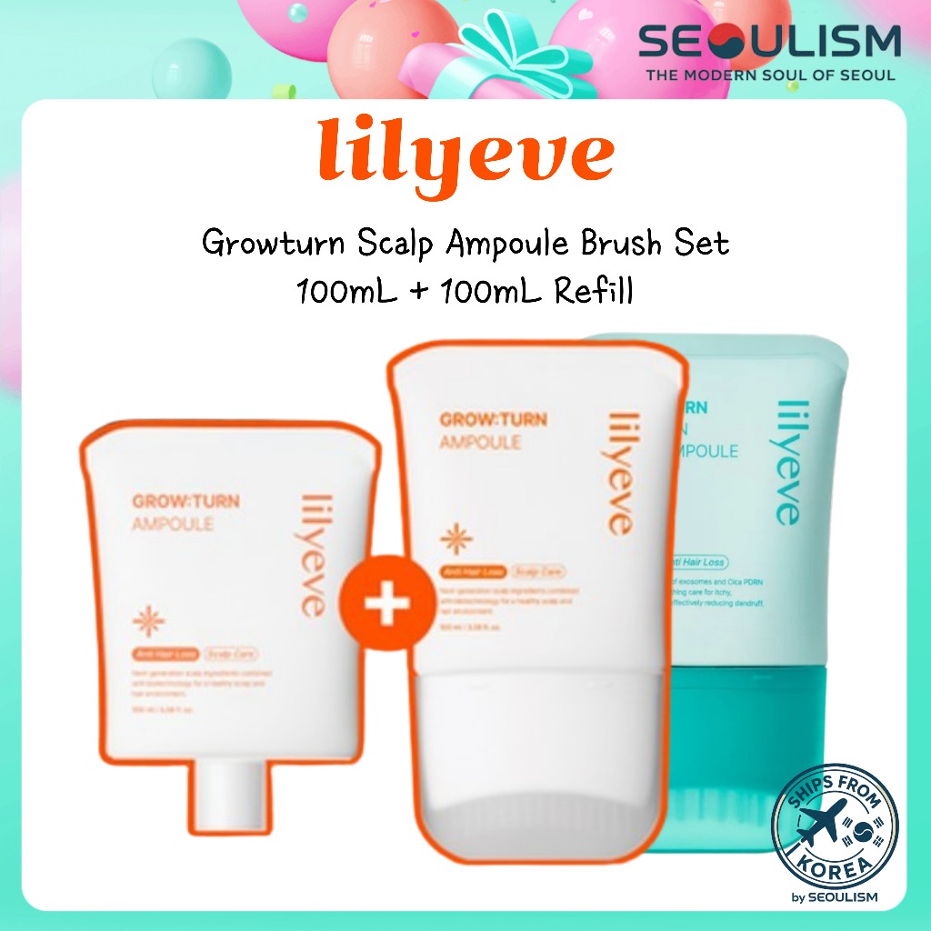 🇰🇷[LILYEVE] Growturn Scalp Ampoule Brush Set 130mL + 30mL | ผลิตในเกาหลี