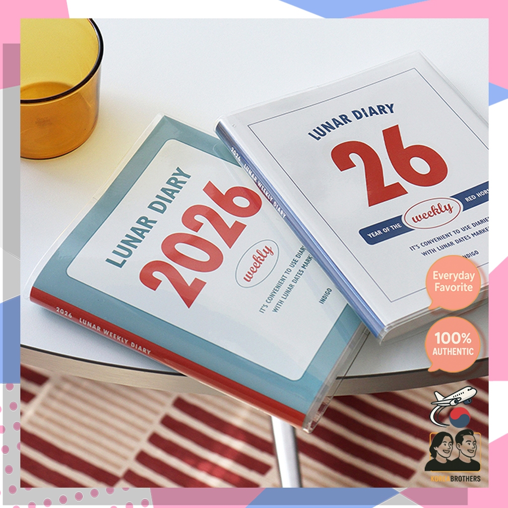 INDIGO 2026 Lunar Weekly Planner 152182mm14-Month DiaryidePVC CoverMade in Korea