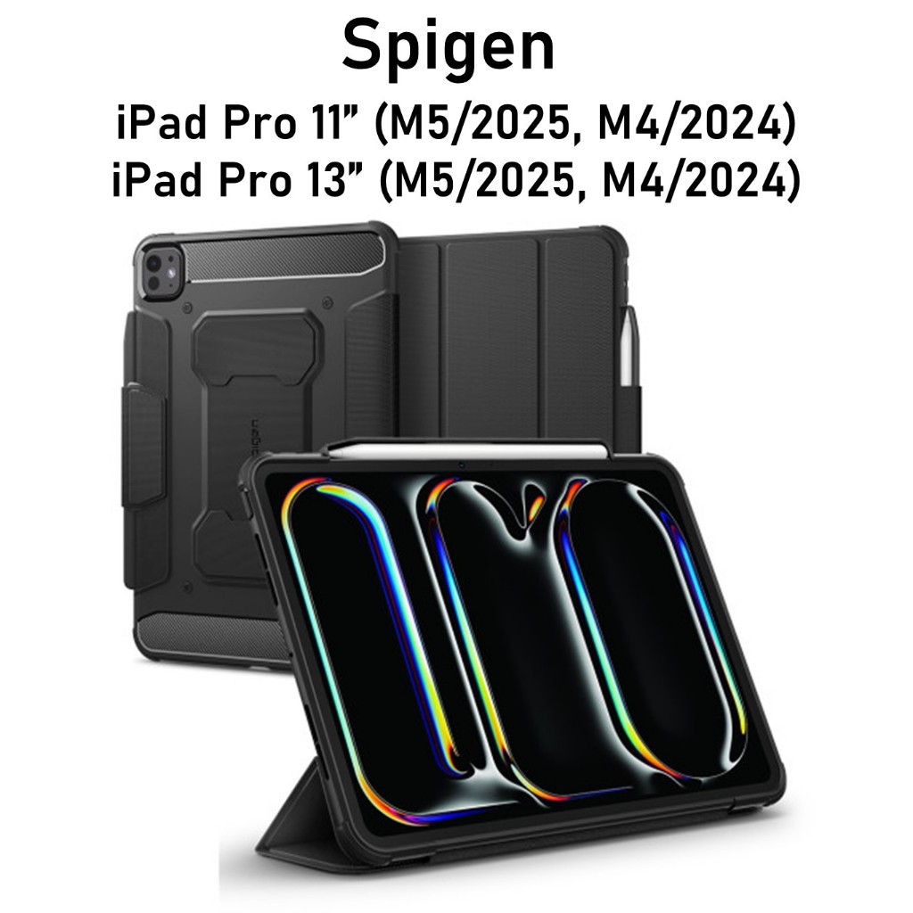 [Spigen] เคสสำหรับ iPad Pro 11", 13" (M5/2025, M4/2024) "Rugged Armor Pro" / การประยุกต์ใช้เทคโนโลยี "เบาะอากาศ" ที่จดสิทธิบัตร