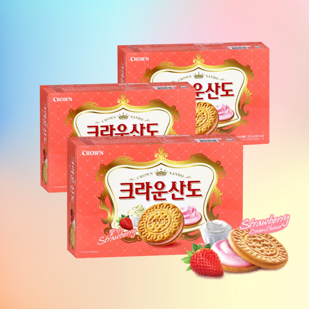 [K-Dessert] Crown Strawberry Cream Cheese Sand 3Box