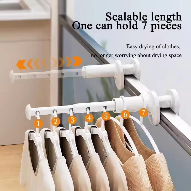 SG Portable Travel ราวตากผ้าพับได้ Home Organizer Hanger ไม่ต้องเจาะ