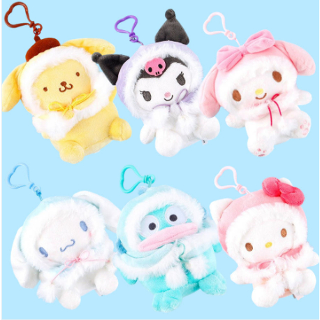 พวงกุญแจแท้ Sanrio ขนาด 13cm จากคอลเล็กชัน Hello Kitty, Hangyodon, Cinnamoroll, Pochacco, Kuromi, My Melody และ Pompompurin