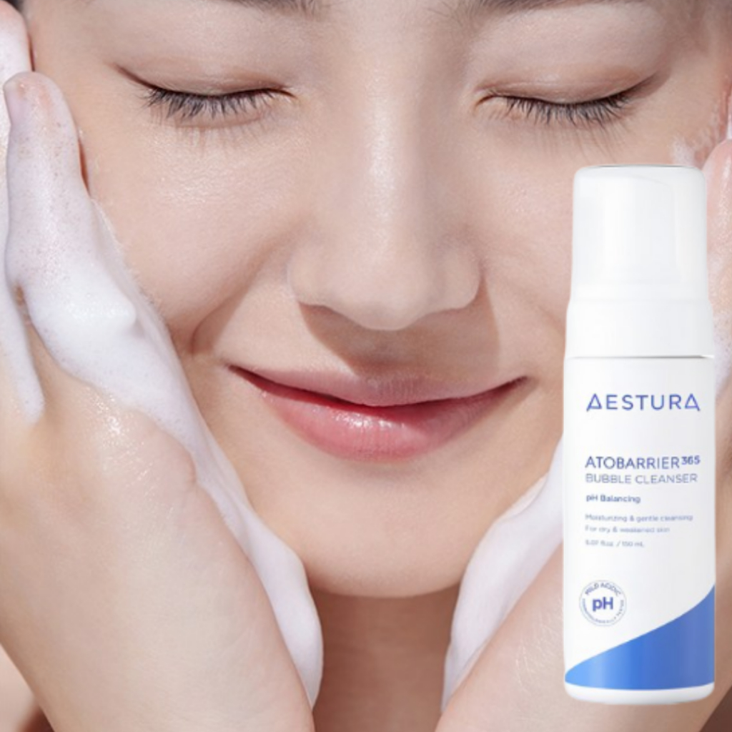 AESTURA Atobrier 365 Bubble Cleanser, 250ml, Mild pH Foam Wash สําหรับผิวแพ้ง่าย