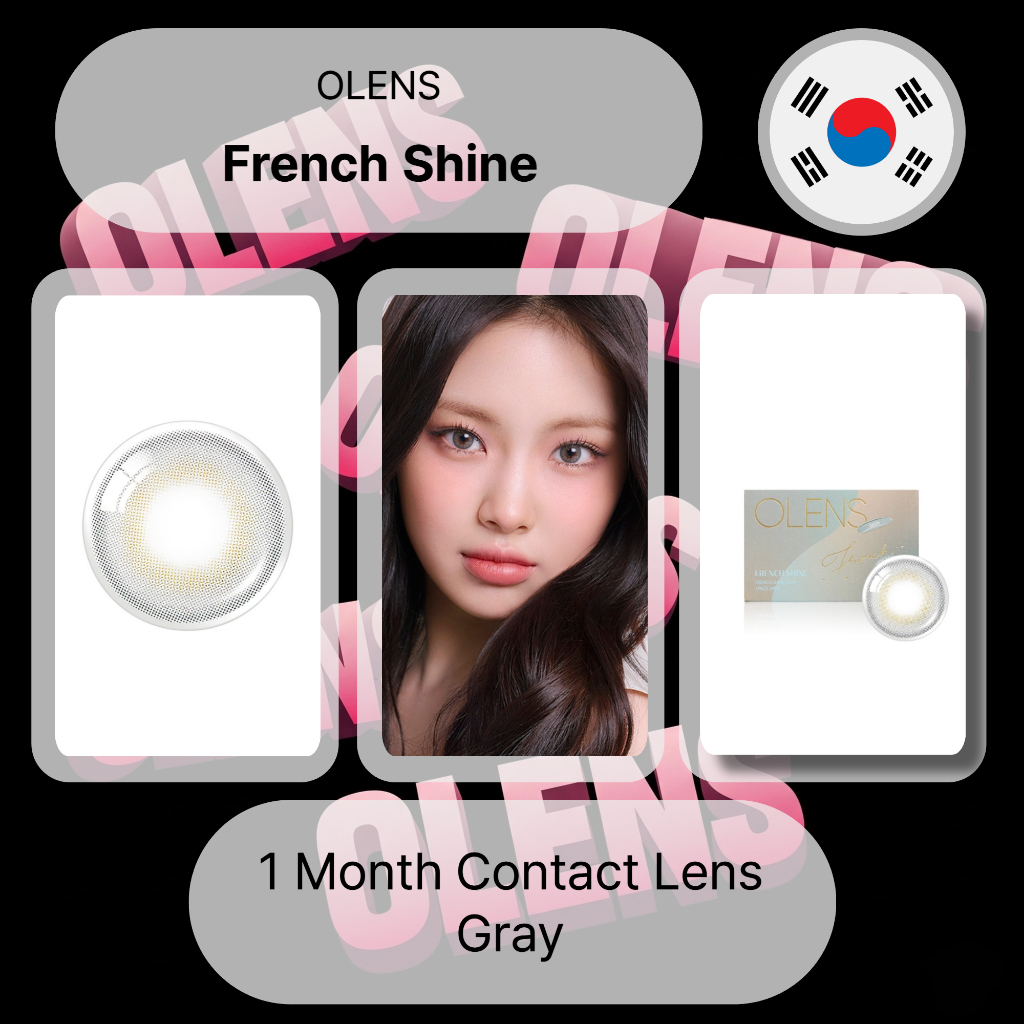 Olens French Shine Grey คอนแทคเลนส์รายเดือน 2P