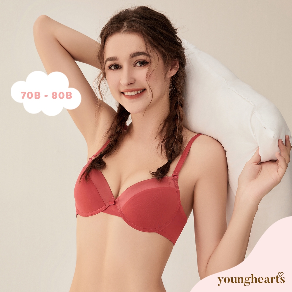 Young Hearts Young Curves Basic Contrast Microfiber Underwired 3/4 Demi Bra C03-10368