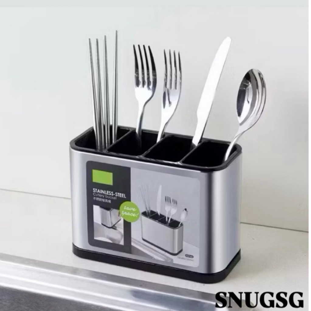 [SNUGSG SIGNATURE] STAINLESS STEEL CUTTERY BUSKET CHOPSTICK FORK SPOON HOLDER KITCHE ORGANIZER